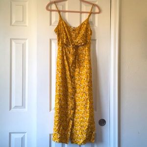 Yellow, Floral, peep-hole dress